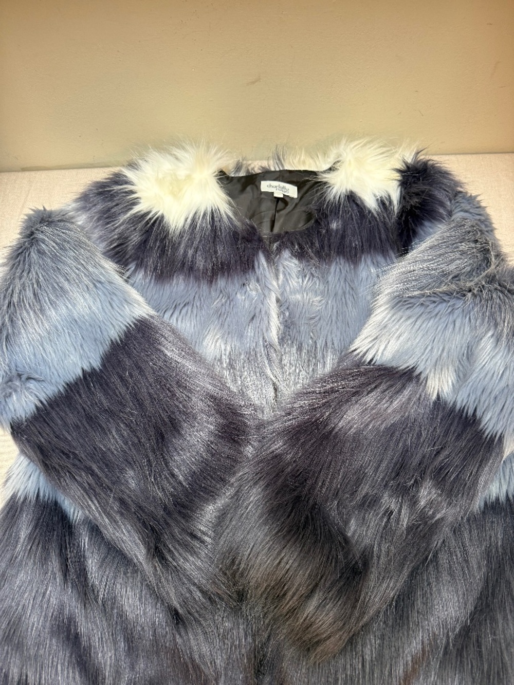 Charlotte Russe Ombré Blue Faux Fur Jacket Size XL NWT